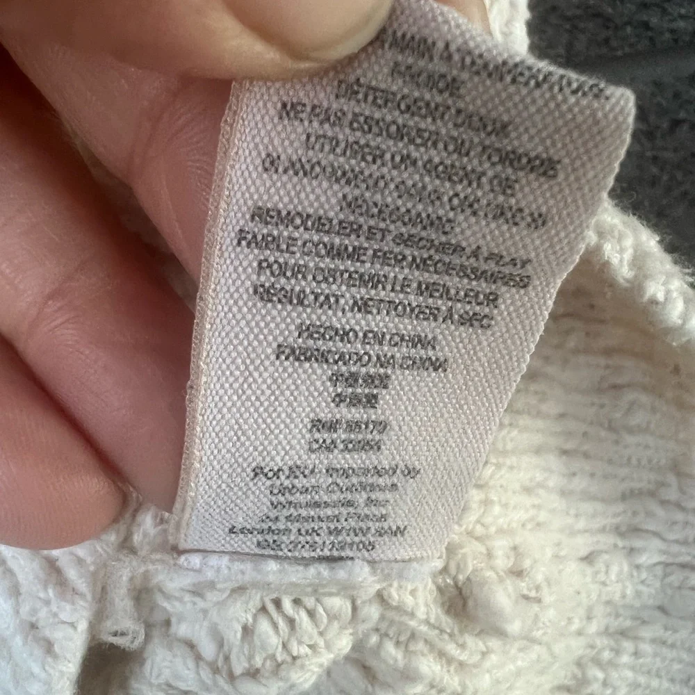 Free People Cream Button-Front Sweater Sz S